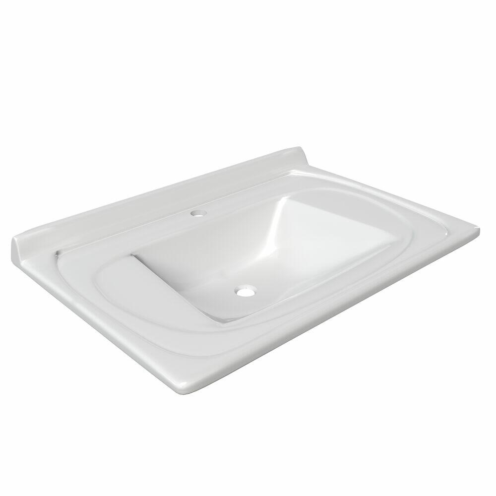 Kit Gabinete para Banheiro Suspenso MDF/MDP com Cuba Cairo Branco/Cinamomo 65cm C-Linea