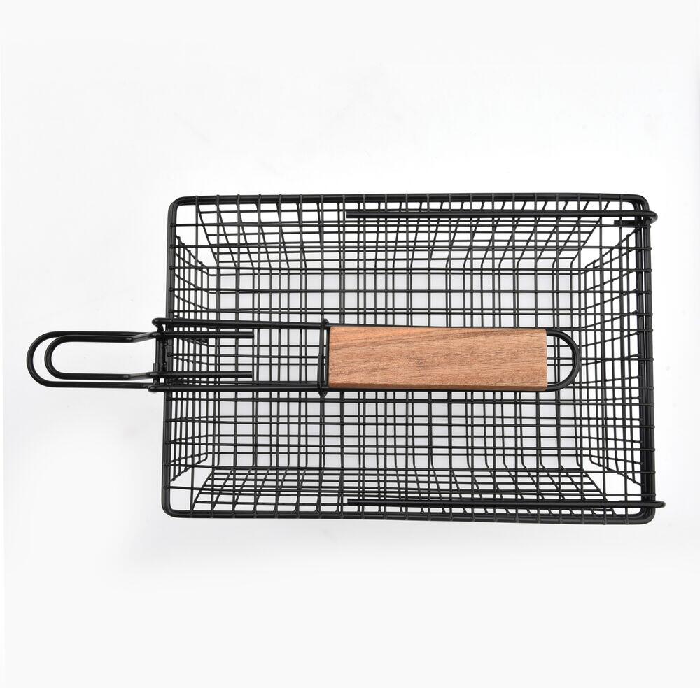 Grelha para Churrasco 52,5x19x8cm Preto Metal Fascino
