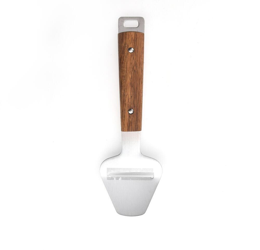 Fatiador Com Cabo de Madeira Acacia Fosco Inox Casa&ideia