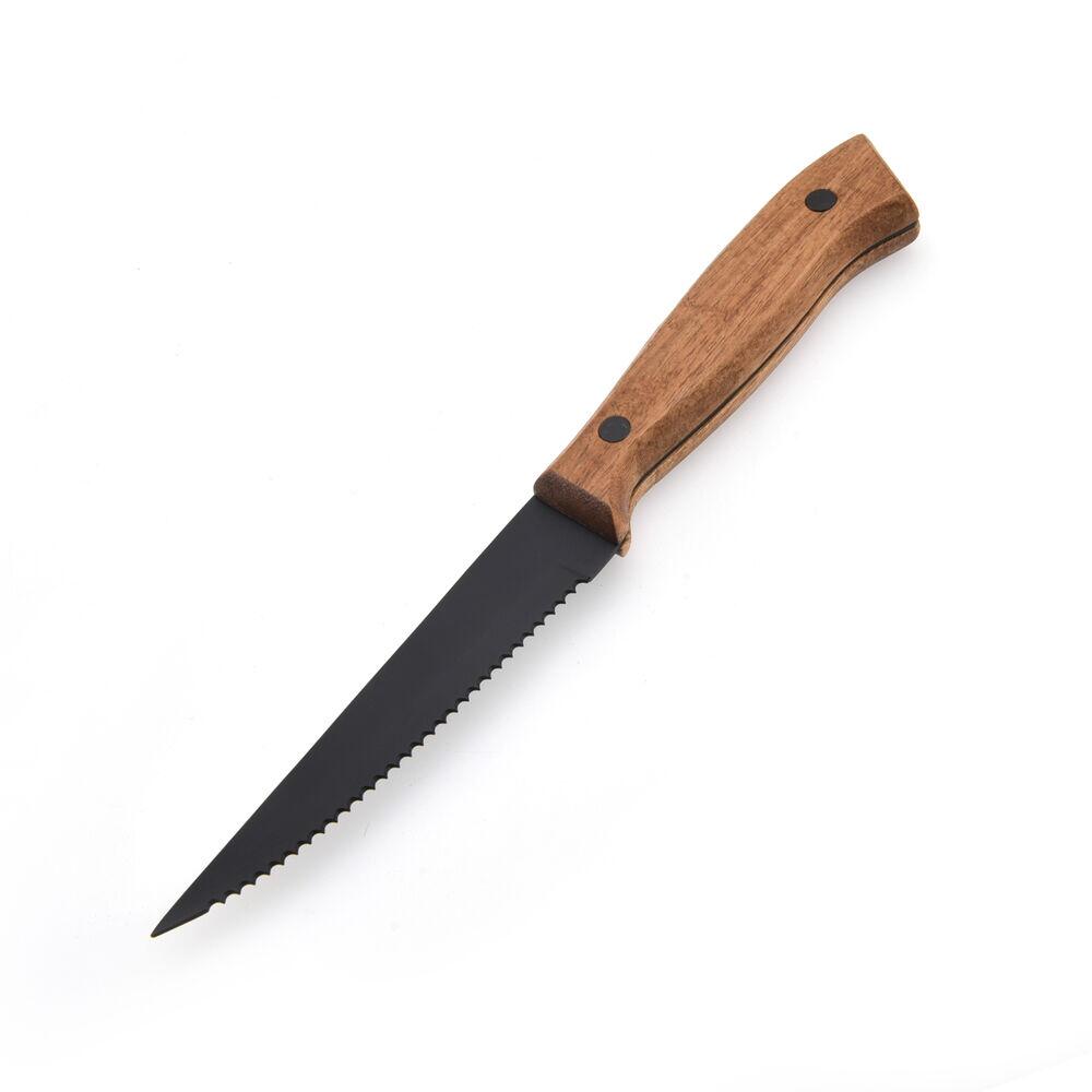 Jogo Faca de Cozinha 4 Peças Com Cabo Adacacia Madeira Inox Fascino
