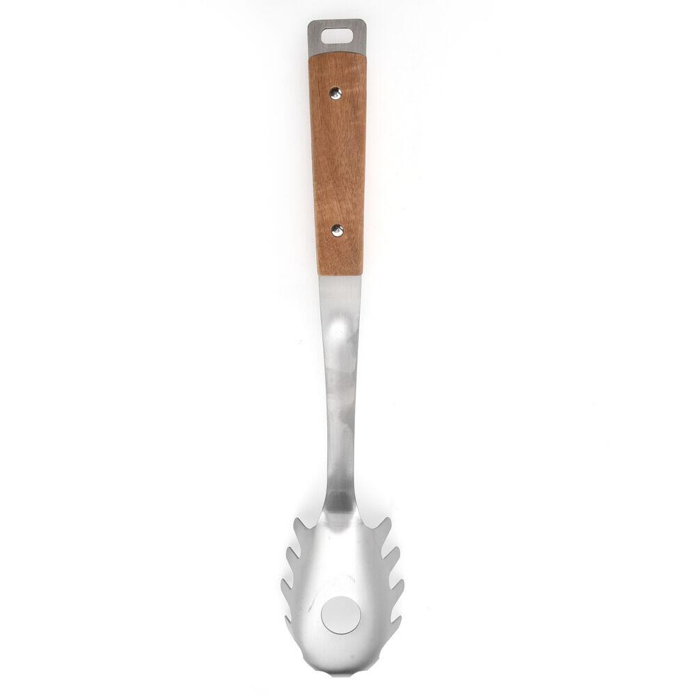 Pegador de Massa Com Cabo de Acacia Fosco Madeira Inox Casa&ideia