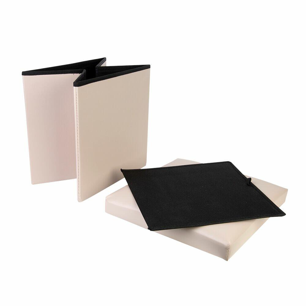 Puff Organizador Dobrável  38x38cm Isis Bege Diagonal