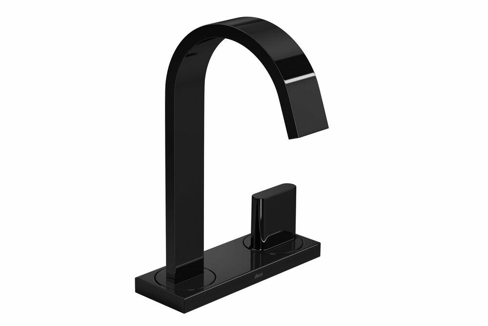 Torneira de Mesa Com Chapa Bica Alta para Lavatório Polo Black Noir Deca