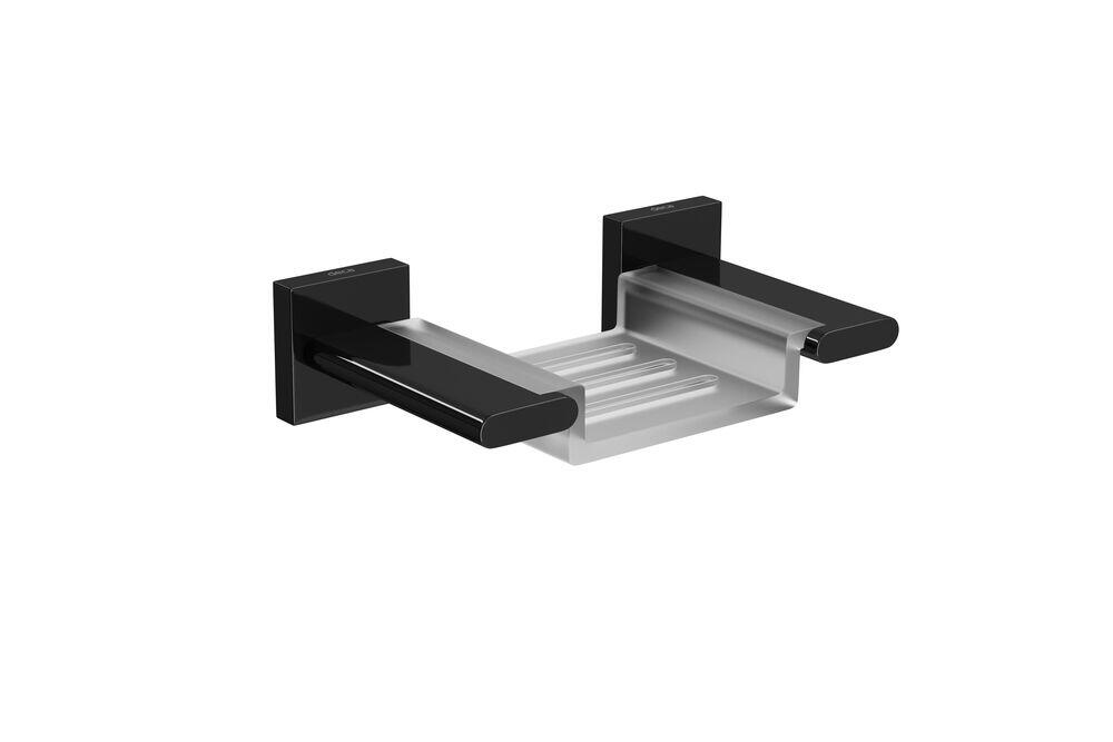 Saboneteira para Parede Polo Black Noir com Transparência Deca