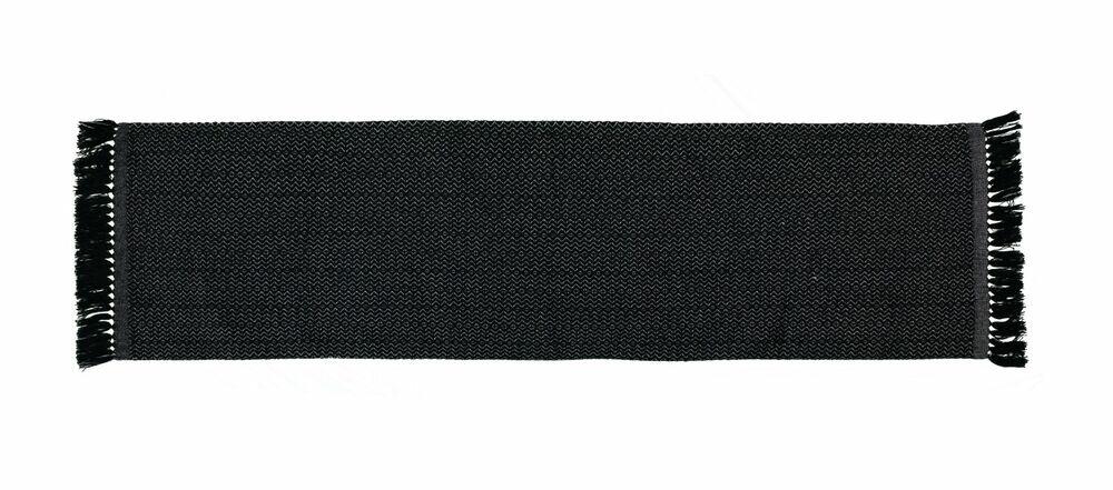 Passadeira Algodão Etnico Preto 0,47x1,40m Artesanal Teares