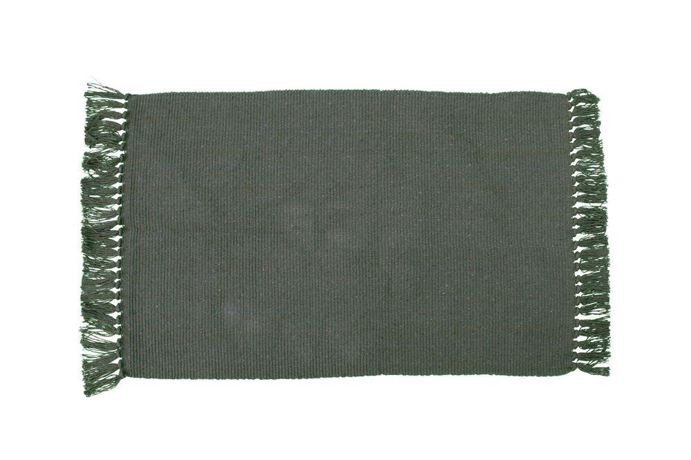 Tapete Algodão York Verde Oliva 0,50x0,80m Artesanal Teares