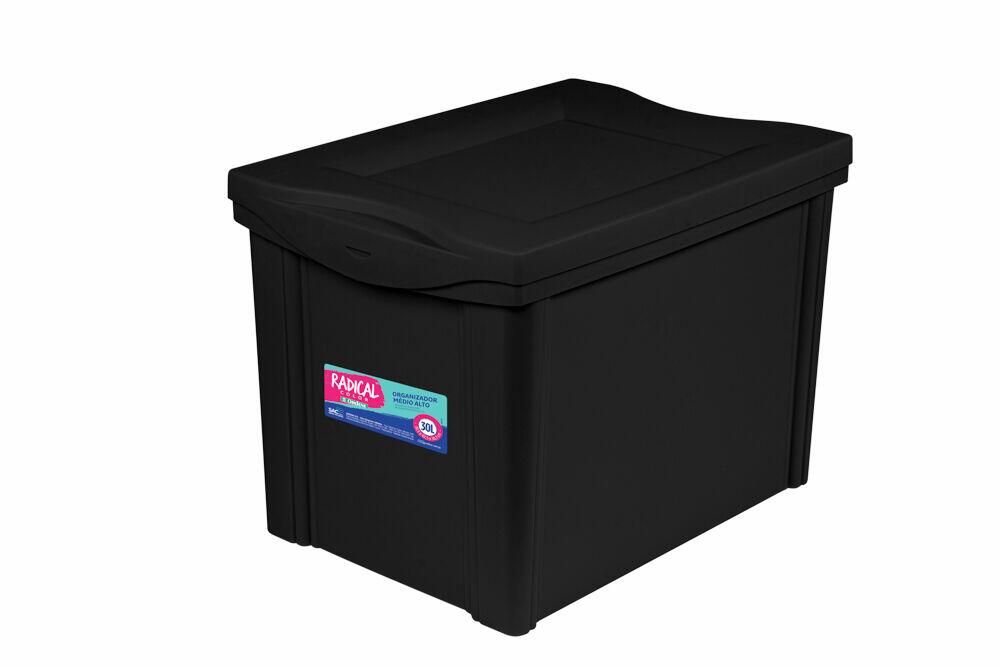 Organizador Alto Radical Color Preto 30L  42,5x30,5x30cm