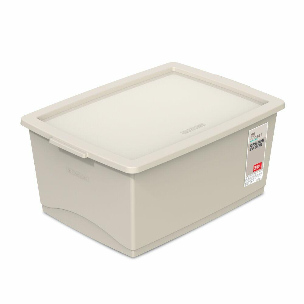 Organizador c/Tampa My Closet 30L Linho 37,8x53x23,5cm