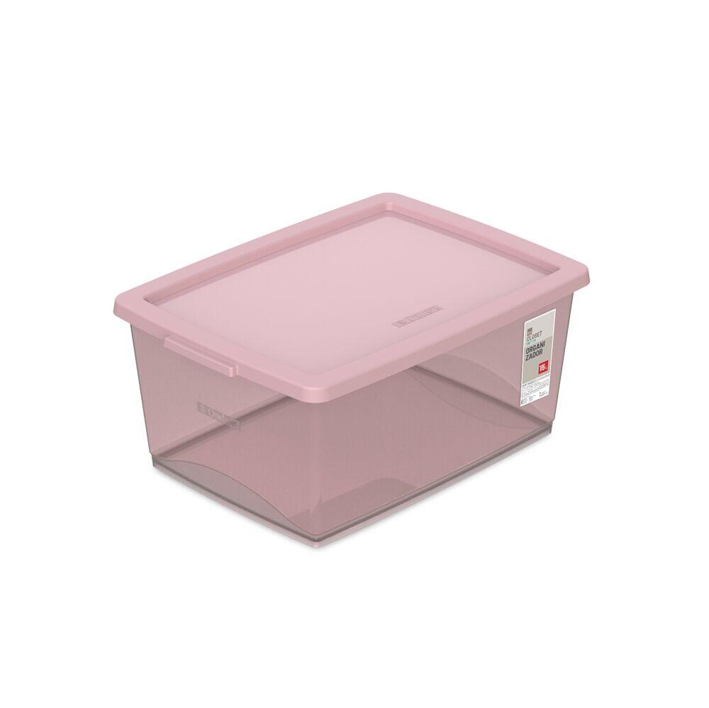 Organizador c/Tampa My Closet  Rosé 15L 29,5x41,2x18,6cm