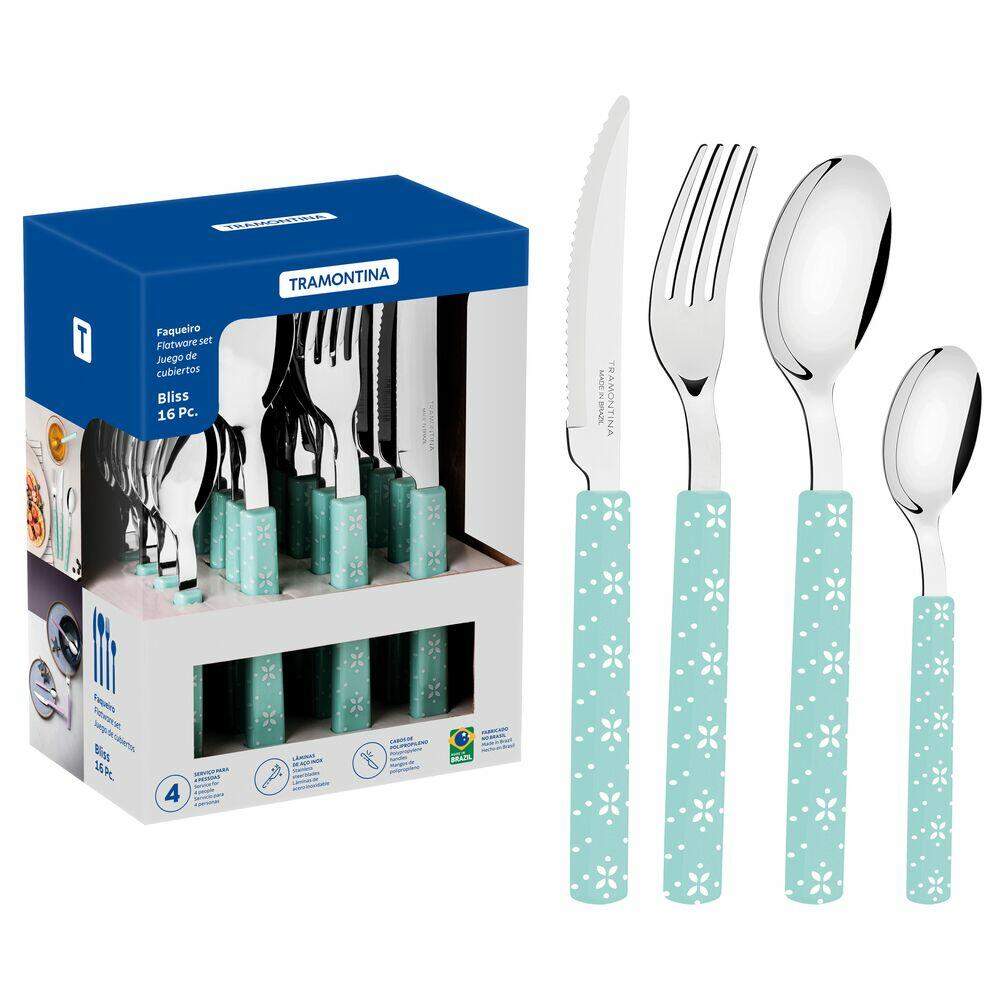 Faqueiro 16 Peças Bliss Menta Inox Tramontina