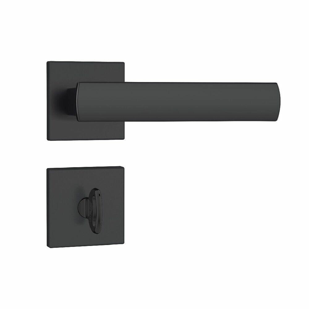 Fechadura Roseta Quadrada Preto Fosco Banheiro 40mm Stam