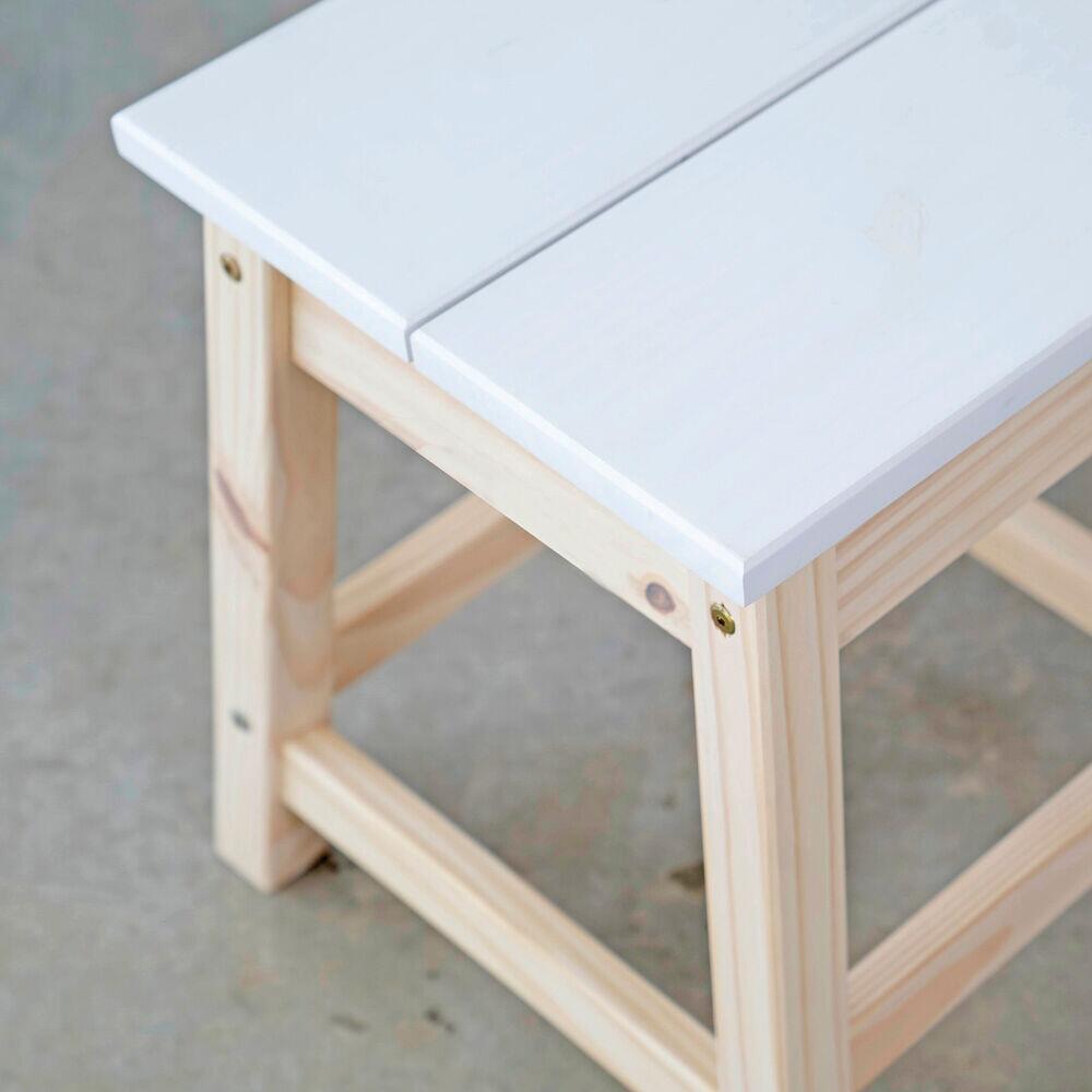 Banqueta Baixa Branco 45x45x45cm Cubo Marcenaria