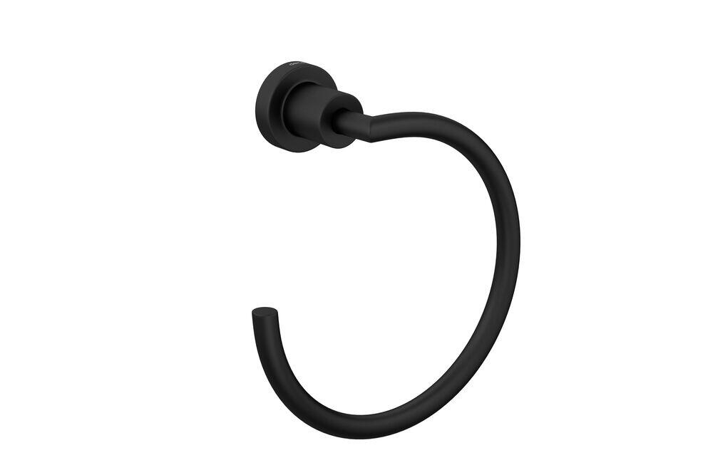 Porta Toalha Argola Slim Black Matte Deca