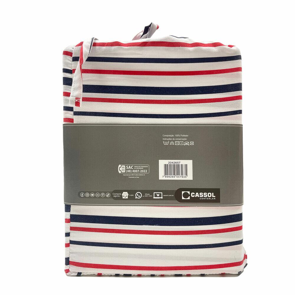 Jogo de Cama Casal 140x190cm Dreams Listrado Retangular Diagonal