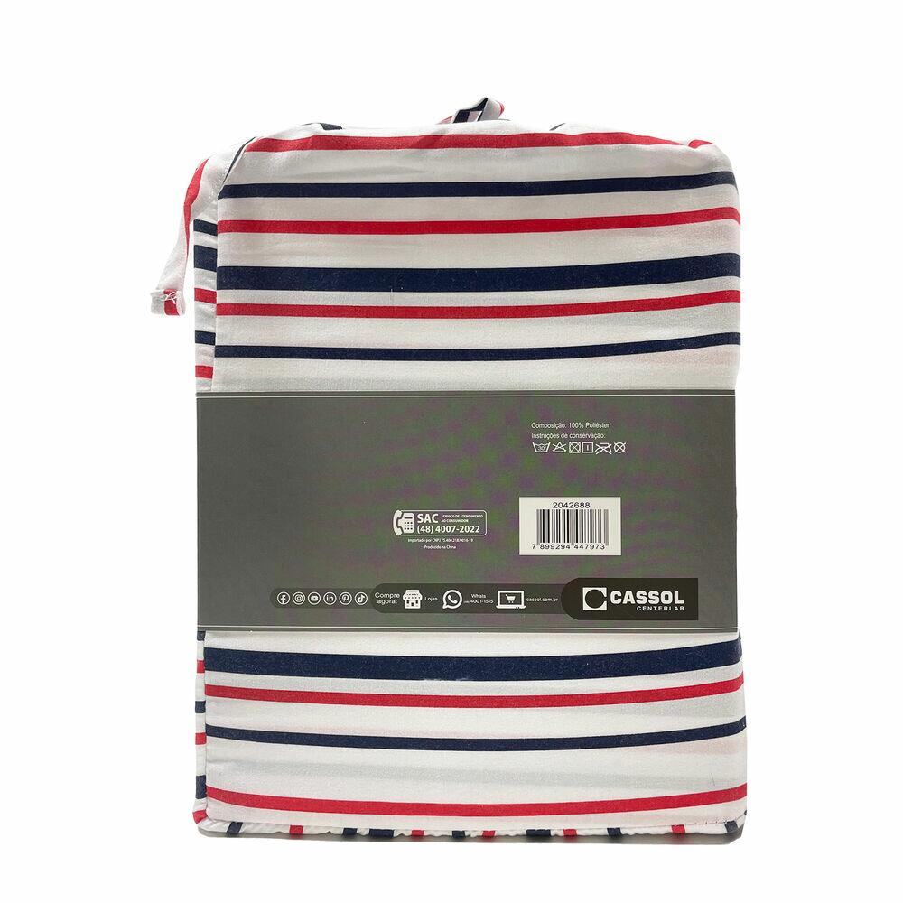 Jogo de Cama Queen 158x198cm Dreams Listras Retangular Diagonal