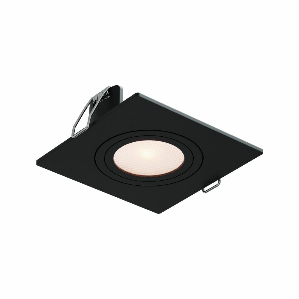 Spot Embutir Quadrado Preto 1 Lâmpada Ar70 Preto Gu10 Vitralux