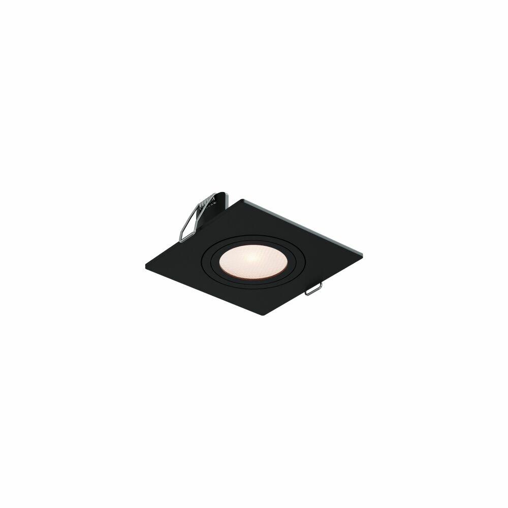 Spot Embutir Quadrado Mr11 Gu10 Preto Play Preto Bivolt Vitralux