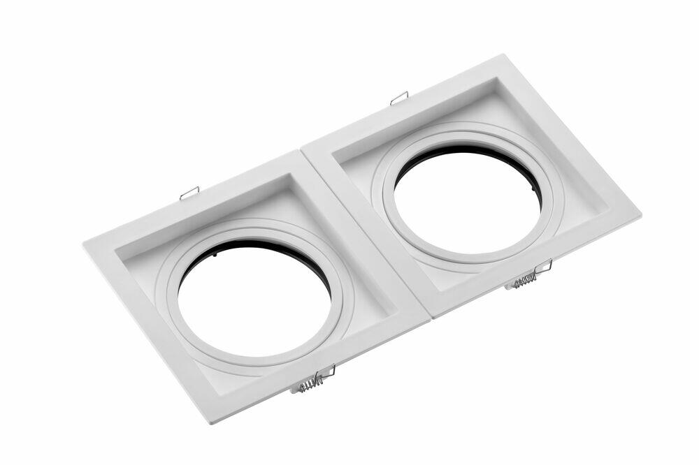 Spot Embutir Quadrado Rec Branco 2 Lâmpadas Par30 Play Bivolt Vitralux