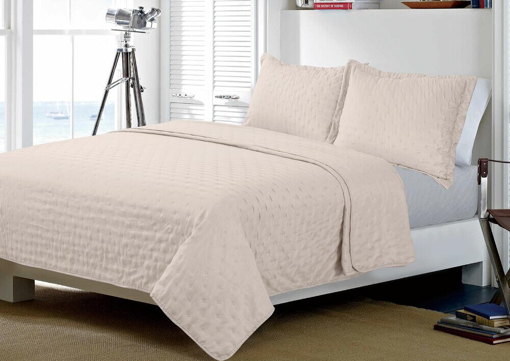 Jogo de Colcha Queen 260x240cm Dreams Bege Retangular Diagonal