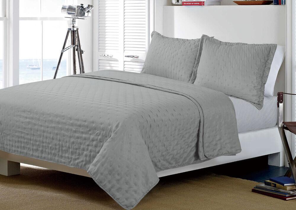 Jogo de Colcha Casal 220x240cm Dreams Cinza Retangular Diagonal