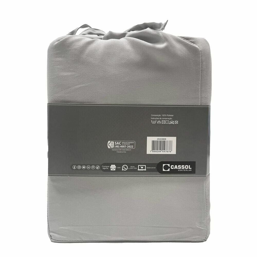 Jogo de Cama King 193x203cm Dreams Cinza Retangular Diagonal