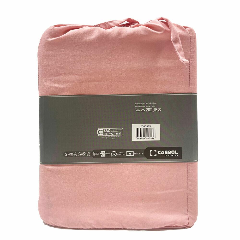 Jogo de Cama Queen 158x198cm Dreams Rose Retangular Diagonal