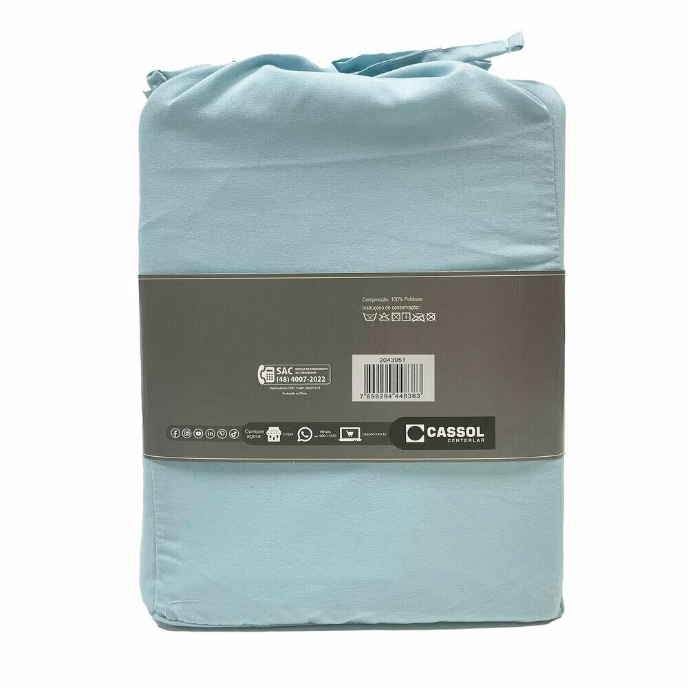 Jogo de Cama Casal 140x190cm Dreams Azul Claro Retangular Diagonal