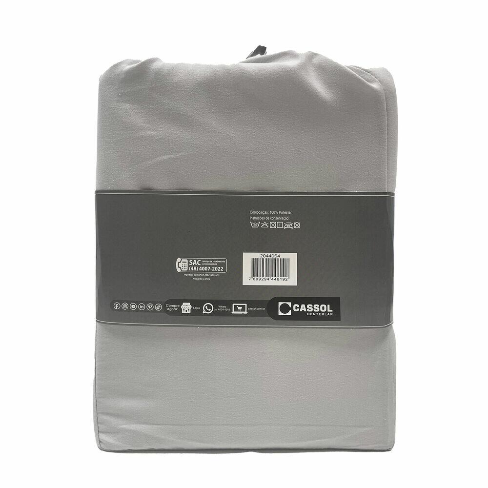 Jogo de Cama Solteiro 90x190cm Dreams Cinza Retangular Diagonal