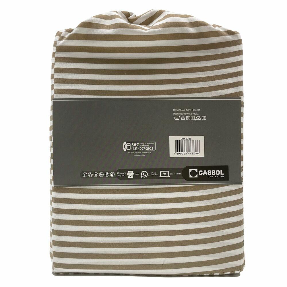 Jogo de Cama King 193x203cm Dreams Bege Listrado Diagonal