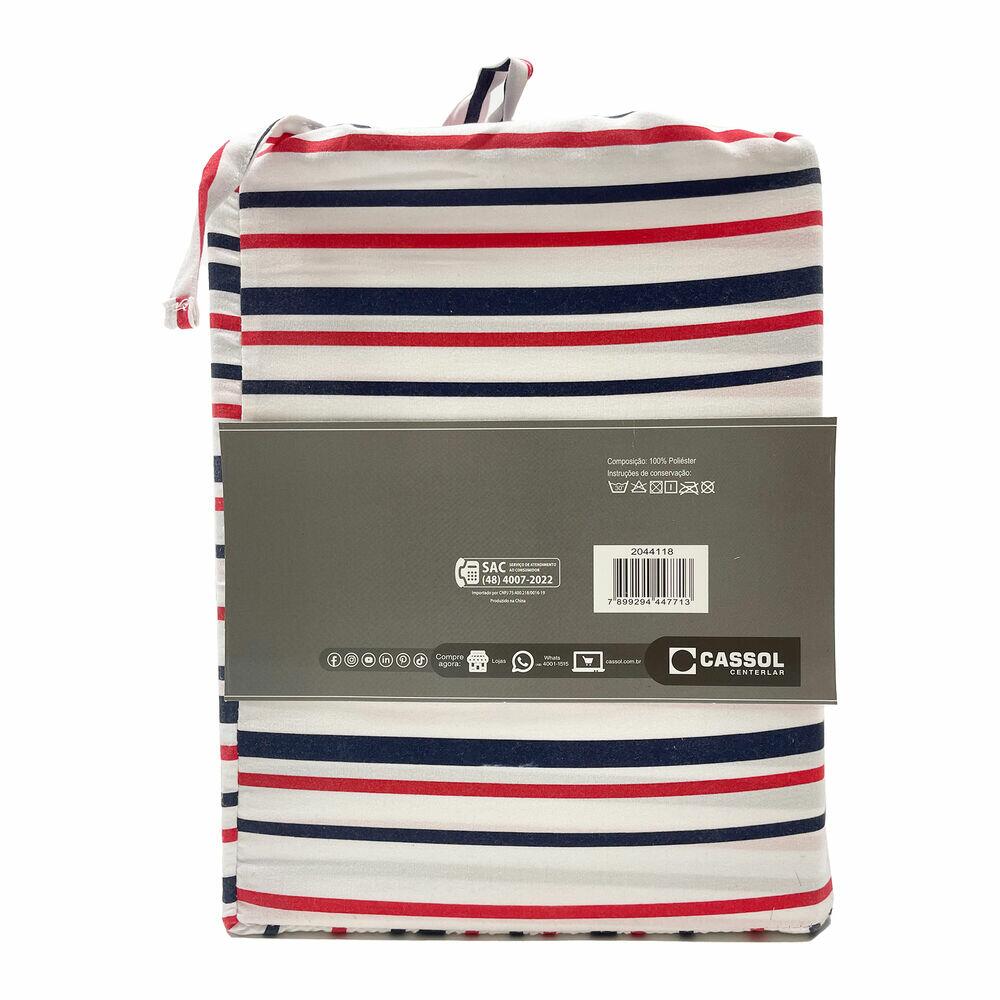 Jogo de Cama Solteiro Dreams Listras Retangular 90x190cm Diagonal