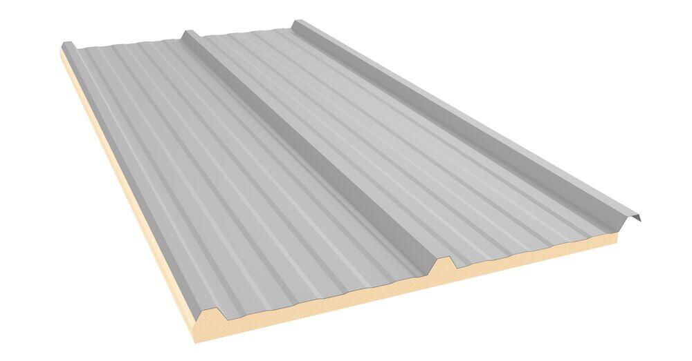 Telha Termica 1,00X4,55mx20mm Aço Filme Cinza Lunar Kingspan