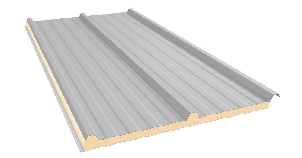Telha Termica 1,00X2,35mx20mm Aço Cinza Lunar e Branco Neve Kingspan