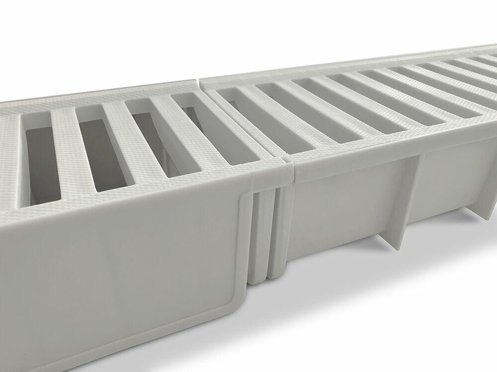 Conjunto Grelha e Caixa Coletora 14x50 Cinza Lgmais