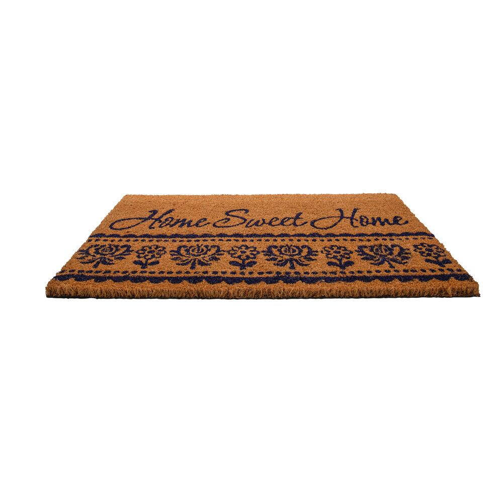 Capacho Fibra de Coco 60x40cm Sweet Home Natural/preto Diagonal