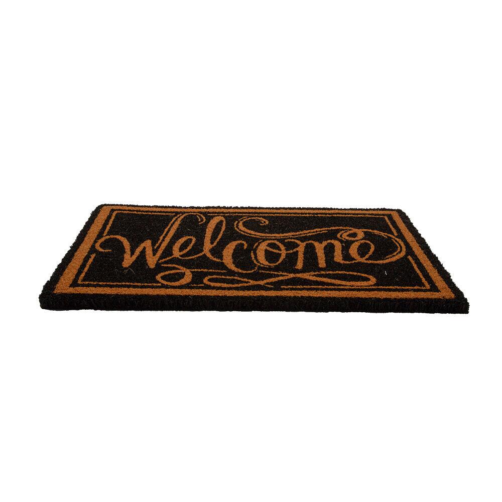 Capacho Fibra de Coco 60x40cm Welcome Natural/preto Diagonal