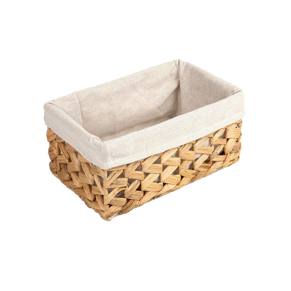 Cesta Decorativa Com Forro 26cm Natural Diagonal