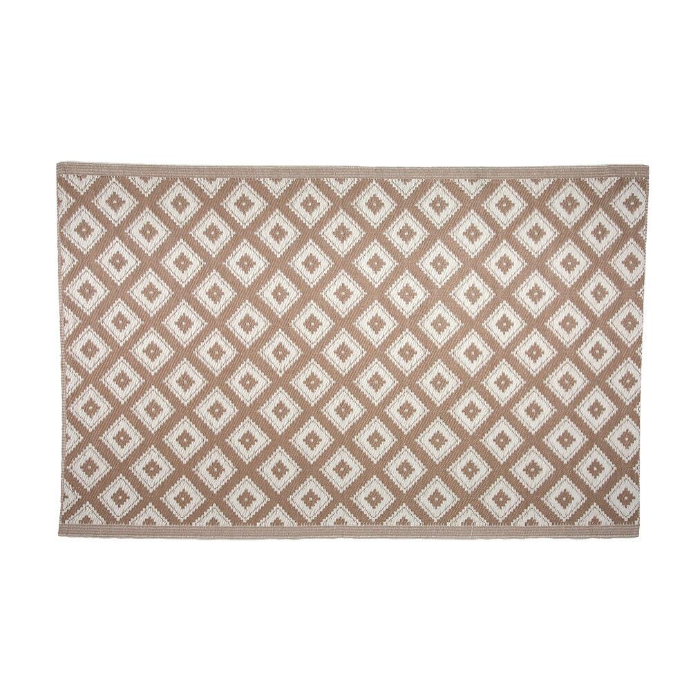 Tapete 120x180cm Com Bainha Branco Bege Retangular Diagonal