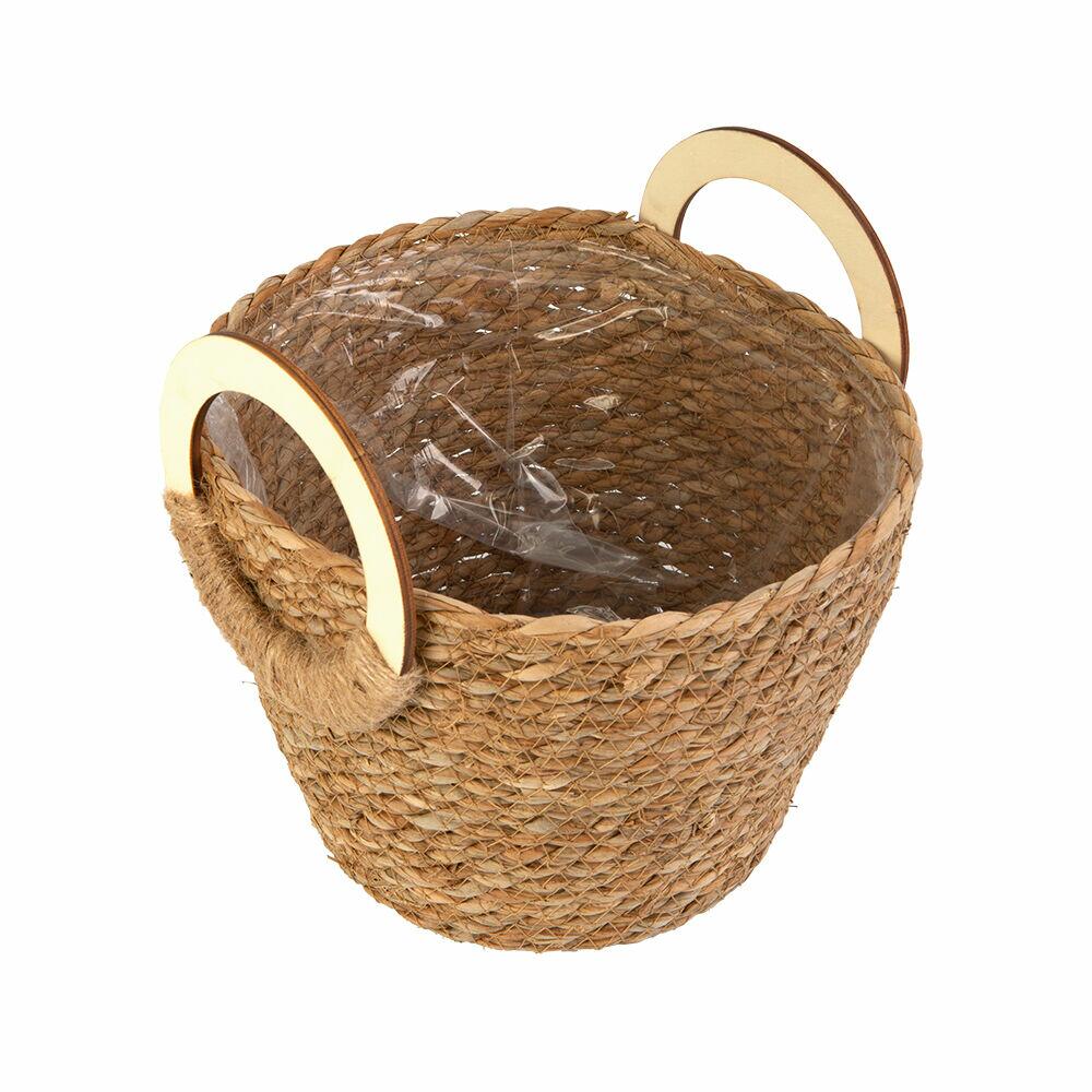 Cachepo Fibrancoa Natural 26x26cm Fascino