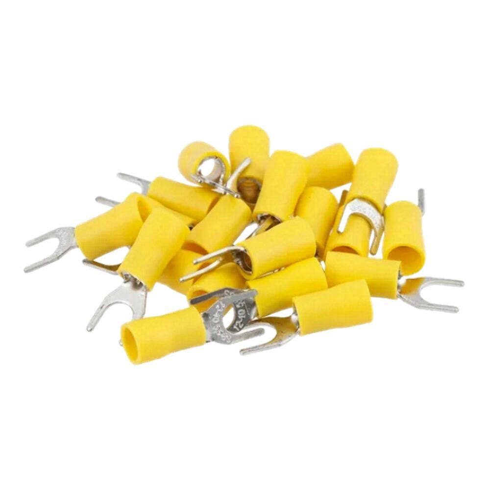 Terminal Forquilha 3,7mm 10 Peças Amarelo A Santos