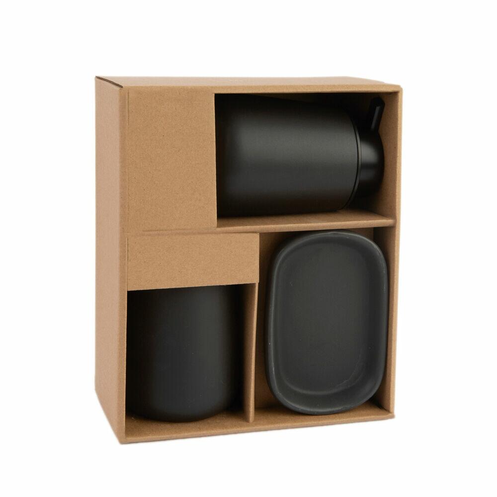 Kit para Banheiro 3 Peças Dolomita Preto Casa&ideia