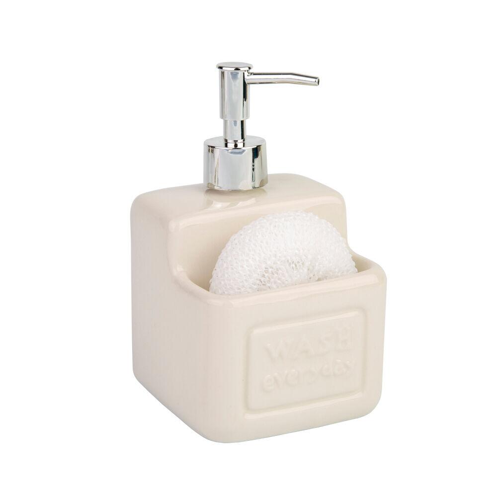 Porta Detergente Gres 10,3x10,5cm Branco Quadrado Casa&ideia