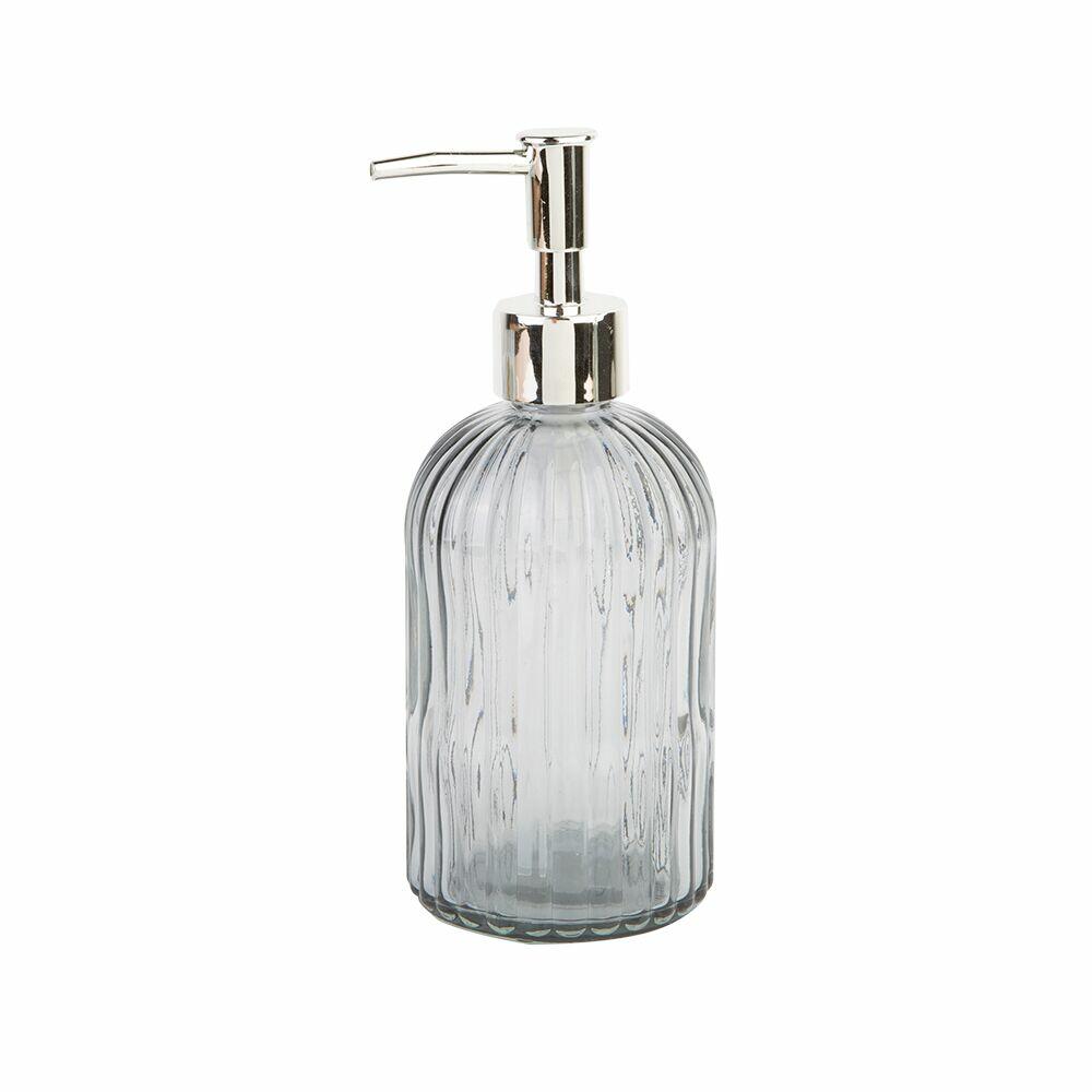 Saboneteira Liquida Texturik Vidro 410ml Fume Casa&ideia