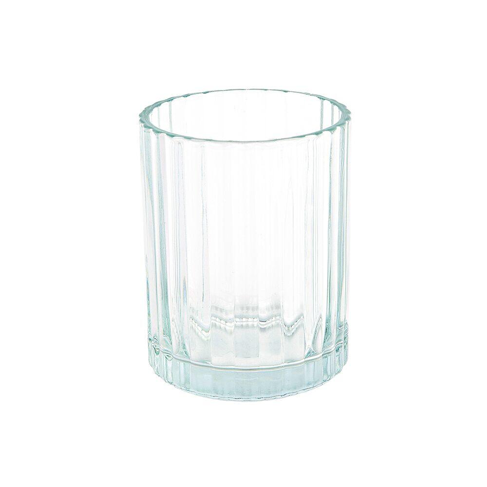 Porta Escova Dente Texturik Vidro 320ml Transparente Casa&ideia