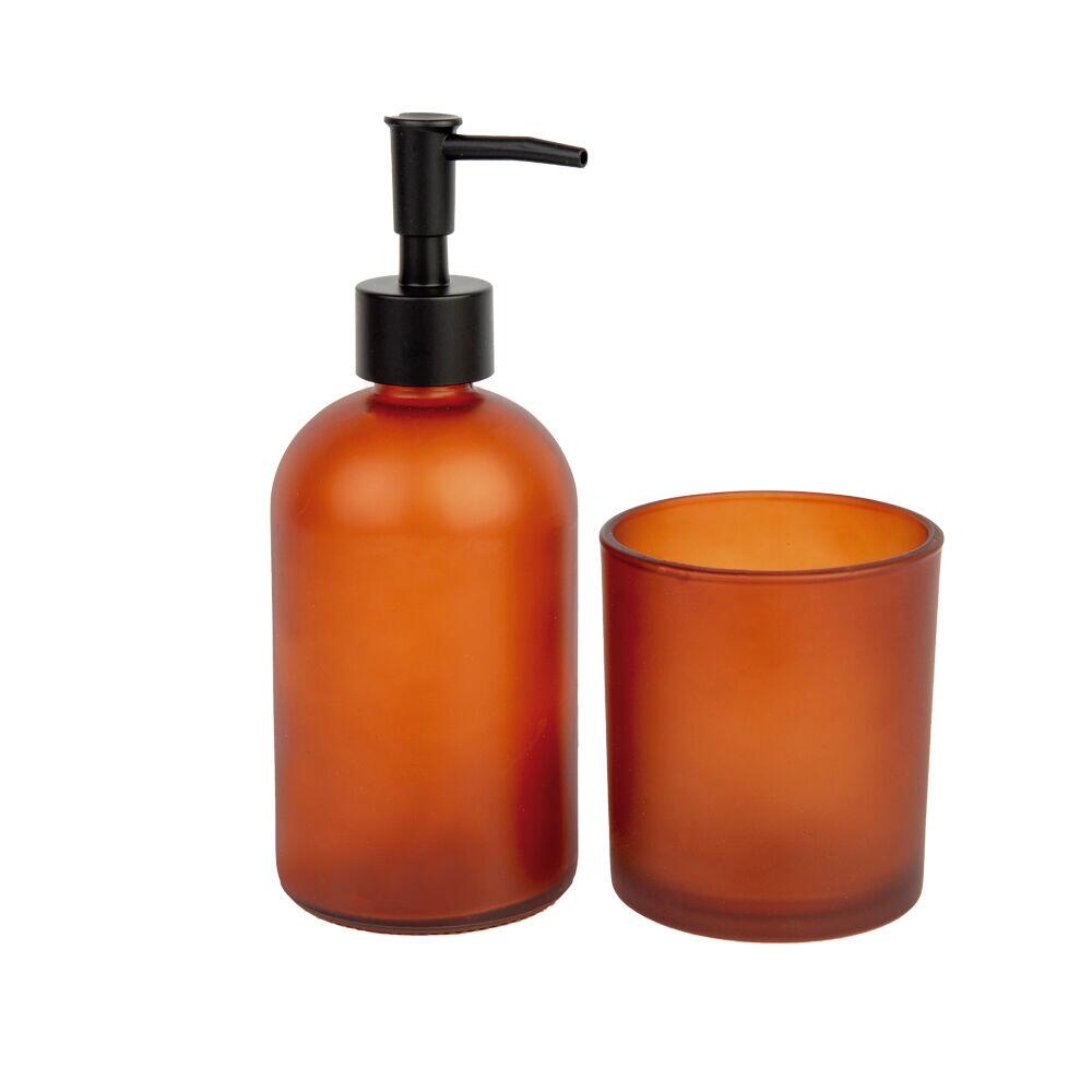 Kit Para Banheiro 2 Peças Vidro Fosco Âmbar Casa&ideia