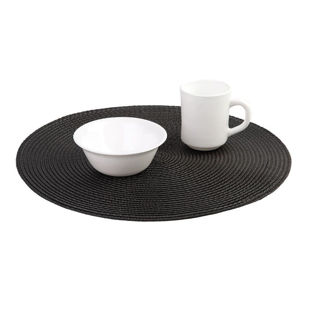 Lugar Americano Labirinto 38x38cm Preto Redondo Casa&ideia