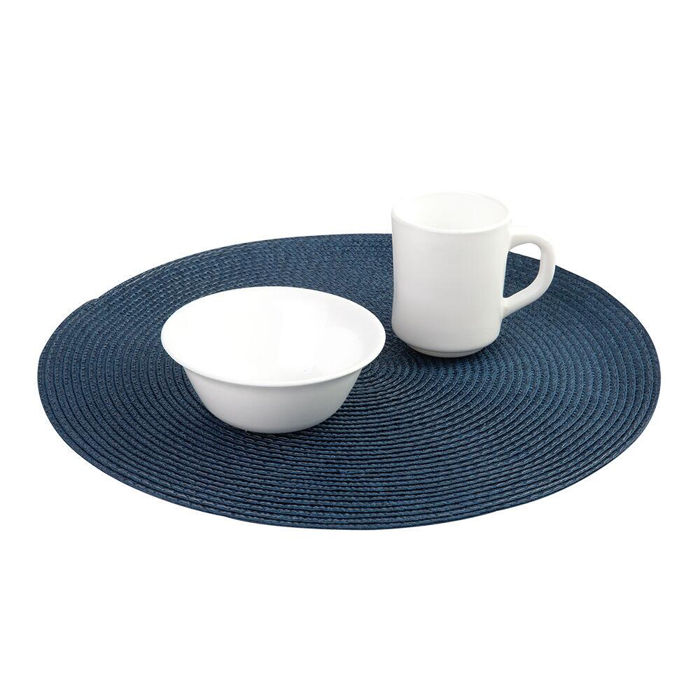 Lugar Americano Labirinto 38x38cm Azul Marinho Redondo Casa&ideia