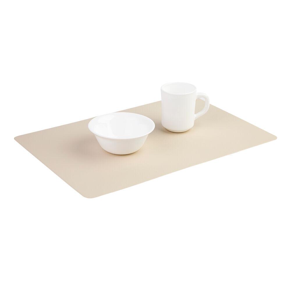Lugar Americano Couro Sintético 30x45cm Bege Retangular Casa&ideia
