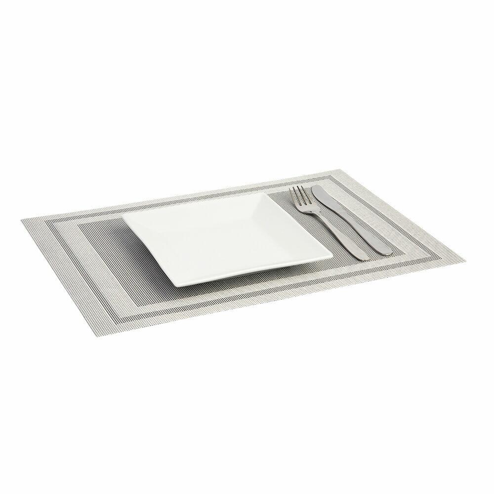 Lugar Americano Pvc 45x30cm Prata Retangular Casa&ideia