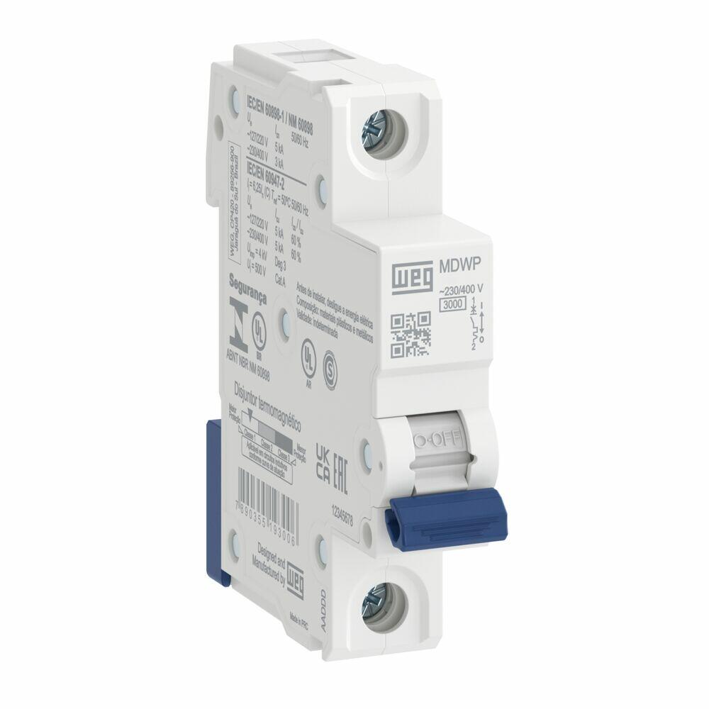 Disjuntor Unipolar 10a Mdw P-c10-1 Branco Weg