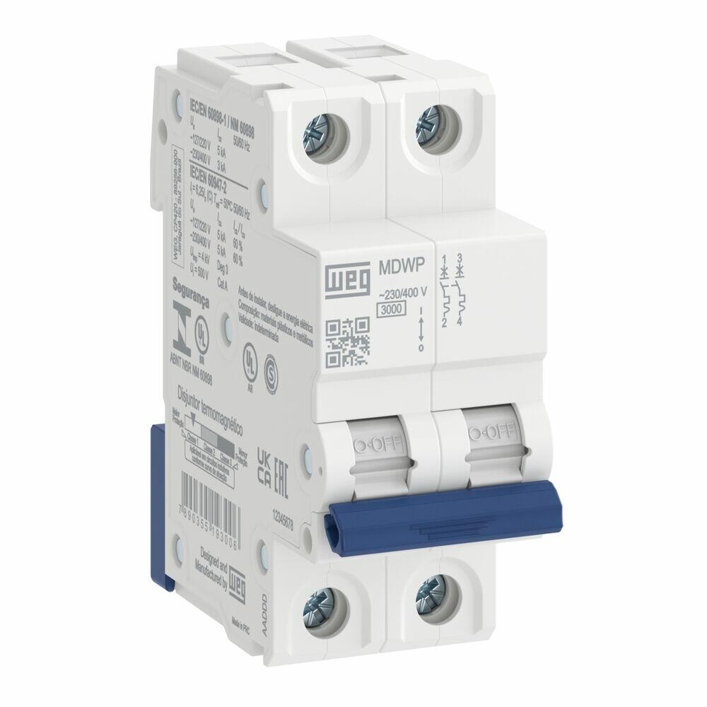 Disjuntor 63a Mdw P-c63 Bipolar Branco Weg